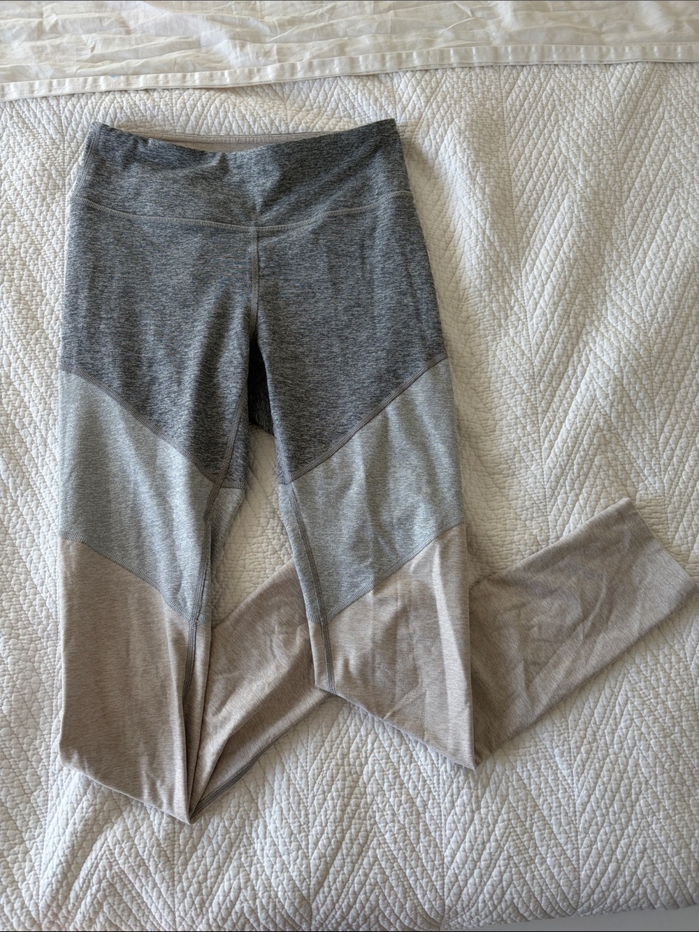 Outdoor Voices Colorblock Grey & Tan Leggings